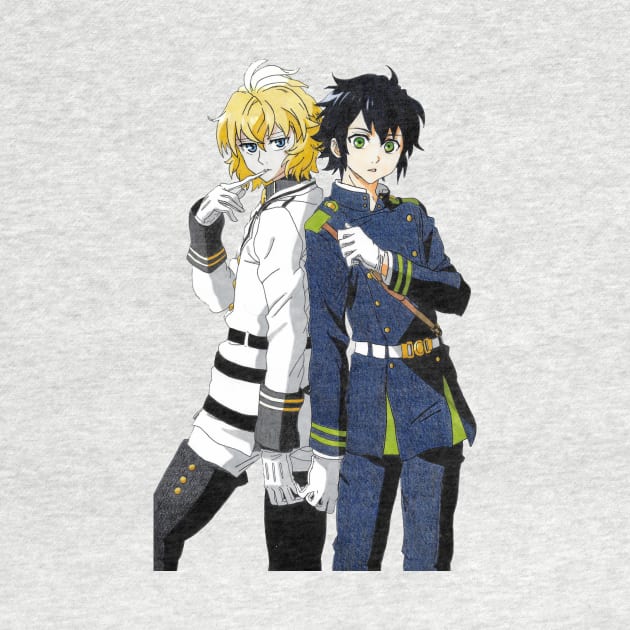 Mika and Yuu - Owari no seraph by shiroi-okami